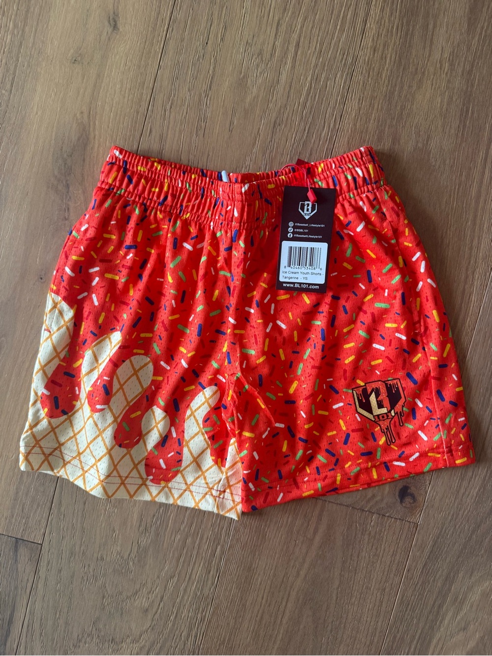 Baseball Lifestyle 101 - Ice Cream Shorts -Tangerine - Youth- NEW WITH TAGS